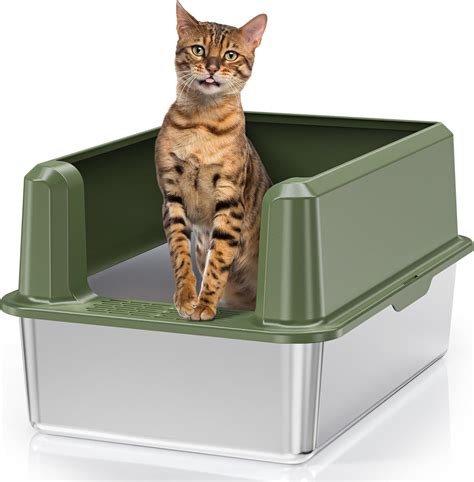 metal or plastic litter box|metal litter box with lid.